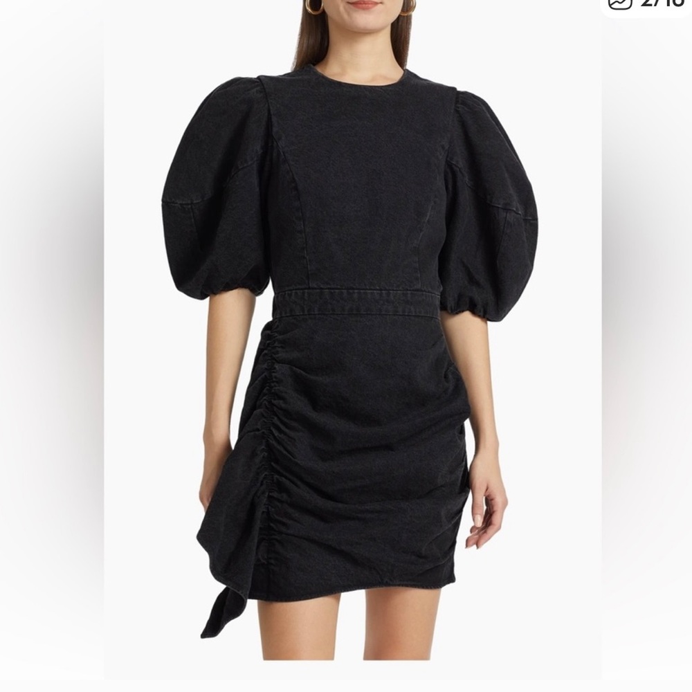 NWT Rhode Pia Ink Denim Puff Sleeve Dress. Never worn just ordered wrong size